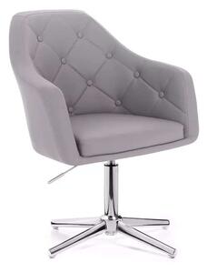 LuxuryForm DESIGN Kreslo ANDORA na striebornom kríži - šedé