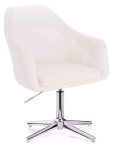 LuxuryForm DESIGN Kreslo ANDORA na striebornom kríži - biele