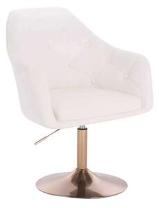 LuxuryForm DESIGN Kreslo ANDORA na zlatom tanieri - biele