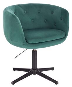 LuxuryForm DESIGN Kreslo MONTANA VELUR na čiernom kríži - zelené