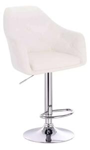 LuxuryForm DESIGN Barová stolička ANDORA na striebornom tanieri - biela