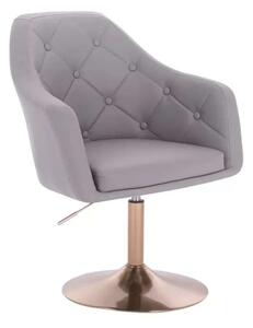 LuxuryForm DESIGN Kreslo ANDORA na zlatom tanieri - šedé