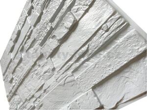 Obkladové panely 3D PVC 22, cena za kus, rozmer 440 x 580 mm, ukladaný kameň sivý, IMPOL TRADE
