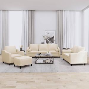 Maison Exclusive – 4-dielna sedacia súprava s vankúšmi, krémová látka