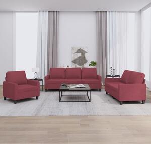Maison Exclusive – 3-dielna sedacia súprava s vankúšmi, vínovočervená látka