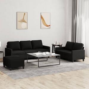 Maison Exclusive – 3-dielna sedacia súprava s vankúšmi, čierna látka