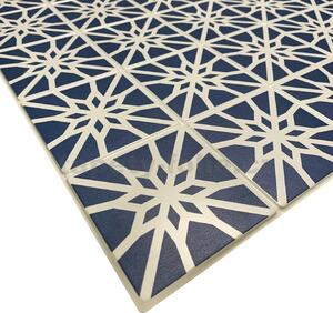Obkladové panely 3D PVC TP10027077, cena za kus, rozmer 975 x 492 mm, biele kvety na modrom podklade, GRACE