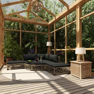 Maison Exclusive – 6-dielna záhradná súprava s vankúšmi Poly Rattan Grey