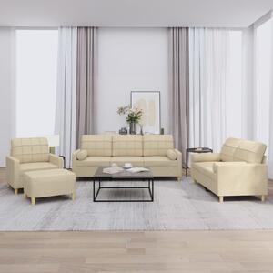 Maison Exclusive – 4-dielna sedacia súprava s vankúšmi, krémová látka
