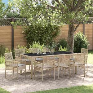 Maison Exclusive - Záhradný jedálenský set 9 pcs Béžová polyratan