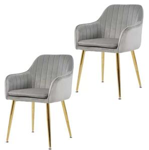 LuxuryForm DESIGN Jedálenská stolička AUSTIN VELUR - SET - svetlo šedá