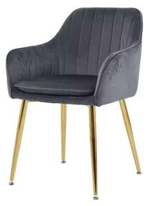 LuxuryForm DESIGN Jedálenská stolička AUSTIN VELUR - tmavo šedá