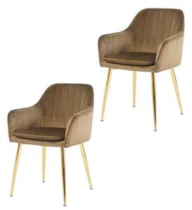 LuxuryForm DESIGN Stolička AUSTIN VELUR - SET - hnedá