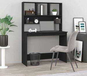 Maison Exclusive - písací stôl s policou čierny 102x45x148 cm drevený materiál