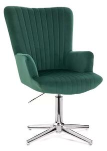 LuxuryForm DESIGN Kreslo AMADEO VELUR na striebornom kríži - zelené