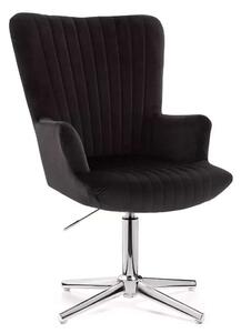 LuxuryForm DESIGN Kreslo AMADEO VELUR na striebornom kríži - čierne