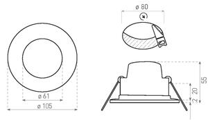LED Kúpeľňové podhľadové svietidlo BONO LED/8W/230V 3000K IP65 chróm