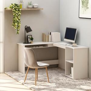 Maison Exclusive - Rohový písací stôl v tvare L Biely 120x140x75 cm Drevený materiál