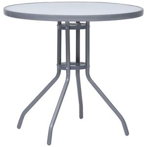 Maison Exclusive – Záhradný stôl, svetlosivý, 80 cm, oceľ a sklo