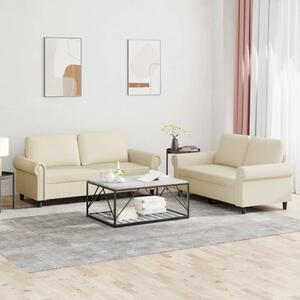 Maison Exclusive – 2-dielna sedacia súprava s vankúšmi, krémová umelá koža