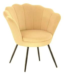 LuxuryForm DESIGN Kreslo FREY VELUR s čiernymi nohami - medové