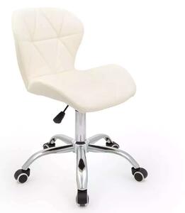 LuxuryForm DESIGN Stolička LIVIO na striebornej podstave s kolieskami - krémová