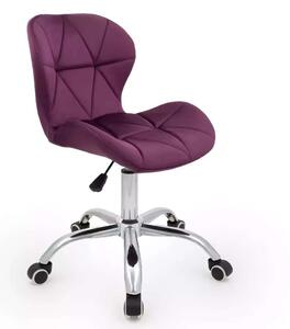 LuxuryForm DESIGN Stolička LIVIO VELUR na striebornej podstave s kolieskami - fuchsie