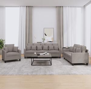 Maison Exclusive – 3-dielna sedacia súprava s vankúšmi, látka v odtieni taupe
