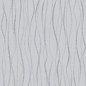 Vliesové tapety na stenu Ivy 82320, vlnovky strieborné na sivom podklade, rozmer 10,05 m x 0,53 m, NOVAMUR 6813-30