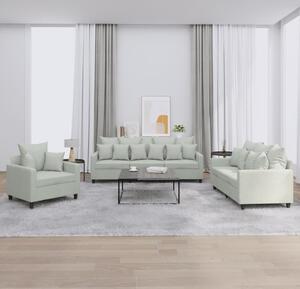 Maison Exclusive – 3-dielna sedacia súprava s vankúšmi, svetlosivý zamat