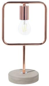 Stolná lampa kovová v medenej farbe stojan v betónovom vzhľade industriálna