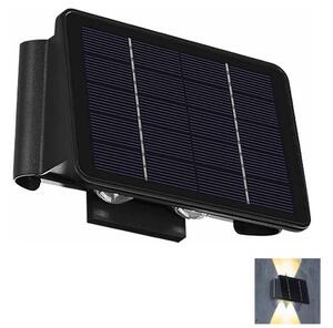 LED Solárne nástenné svietidlo 4xLED/1,5W/3,7V 1500 mAh IP54 čierna