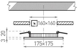 LED Podhľadové svietidlo VEGA LED/12W/230V 2900/3900/5800K 17,5x17,5 cm čierna
