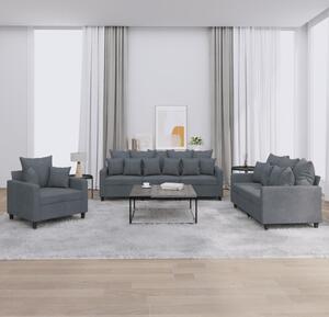 Maison Exclusive – 3-dielna sedacia súprava s vankúšmi, tmavošedý zamat