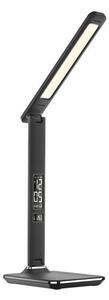 Solight WO45-B - LED stolná lampa s displejom LED/9W/230V čierna