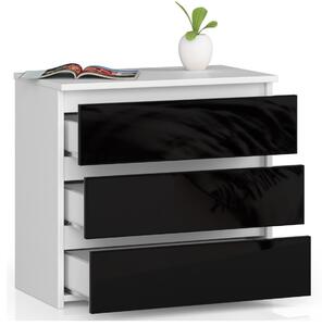 Ak furniture Komoda CL3 60 cm biela/čierna