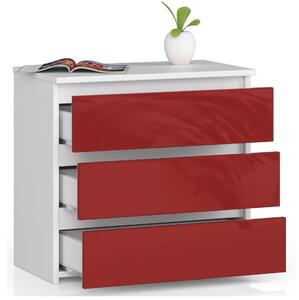 Ak furniture Komoda CL3 60 cm biela/červená