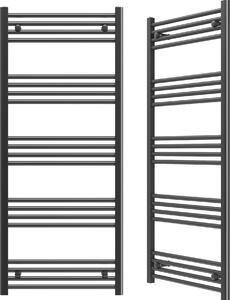 Granitan | Kúpeľňový radiátor Breno - 60x140 cm - čierny - moderný dizajn - ohrievač uterákov