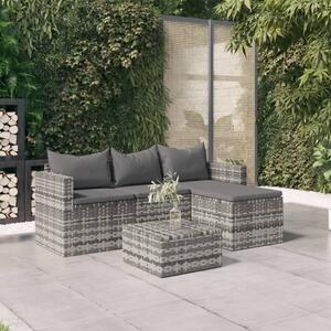 Maison Exclusive – 3-dielna záhradná súprava s vankúšmi, sivá, polyratan