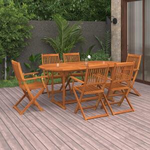 Maison Exclusive - 7-dielna záhradná jedálenská súprava 180x90x75cm masívna akácia
