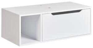 Nástenná kúpeľňová skrinka biela MDP 80 x 40 cm s 2 policami s vopred pripravenými otvormi moderný štýl kúpeľňa