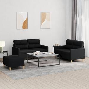 Maison Exclusive – 3-dielna sedacia súprava s vankúšmi, čierna látka