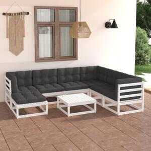 Maison Exclusive - 8-dielna záhradná sedacia súprava+podložky, borovicový masív