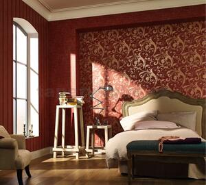 Vliesové tapety na stenu La Veneziana 53155, barokný vzor červeno-ružový, rozmer 10,05 m x 0,53 m, MARBURG