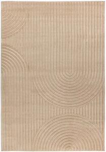 Exteriérový a interiérový koberec ZEN v béžovej farbe - 120 x 170 cm , Tkaný, vonkajší a bytový, kusový, obdĺžnikový koberec, z polypropylénu, s dlhým vlasom, minimalistický štýl, škandinávsky štýl
