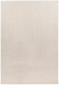 Exteriérový a interiérový koberec ZEN v krémovej farbe - 200 x 290 cm , Tkaný, vonkajší a bytový, kusový, obdĺžnikový koberec, z polypropylénu, s dlhým vlasom, minimalistický štýl, škandinávsky štýl