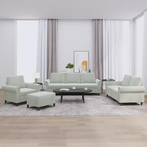 Maison Exclusive – 4-dielna sedacia súprava s vankúšmi, svetlosivý zamat