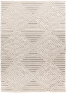 Exteriérový a interiérový koberec Diamond v krémovej farbe - 120 x 170 cm , Tkaný, vonkajší a bytový, kusový, obdĺžnikový koberec, z polypropylénu, s dlhým vlasom, minimalistický štýl, škandinávsky štýl