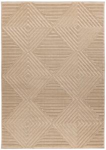 Exteriérový a interiérový koberec Diamond v béžovej farbe - 80 x 150 cm , Tkaný, vonkajší a bytový, kusový, obdĺžnikový koberec, z polypropylénu, s dlhým vlasom, minimalistický štýl, škandinávsky štýl