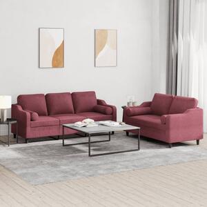 Maison Exclusive – 2-dielna sedacia súprava s vankúšmi, vínovočervená látka